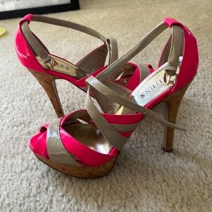 Hot pink and nude high heel